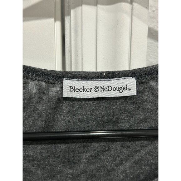 Bleeker & McDougal Womens Charcoal Gray Embellished Floral Short Sleeve Top Size - Picture 5 of 8